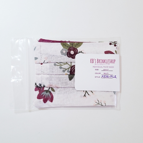 🚫SOLD🚫🌺Maroon Reversible Face Mask NWT - Picture 5 of 10